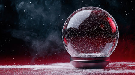 Magical snow globe in winter wonderlandの素材