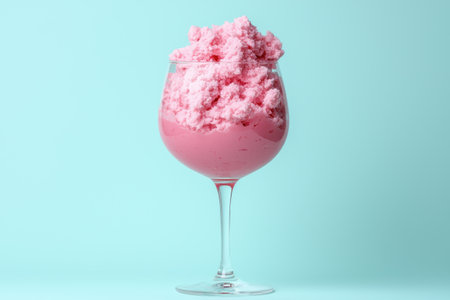 Refreshing pink sorbet dessert in glassの素材