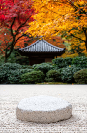 Autumn foliage and traditional japanese architectureの素材