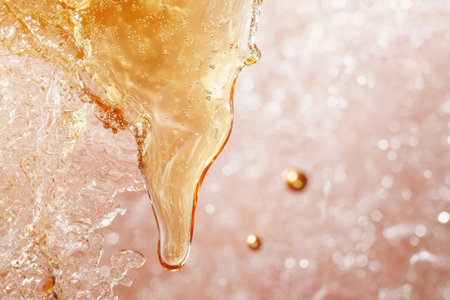 Sparkling golden liquid splashの素材