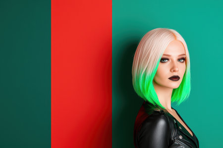 Vibrant hair and fashion portraitの素材