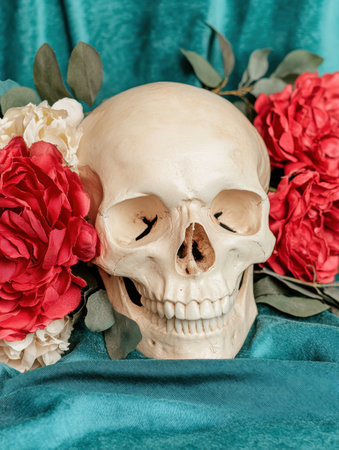 Skull and Flowers Still Lifeの素材