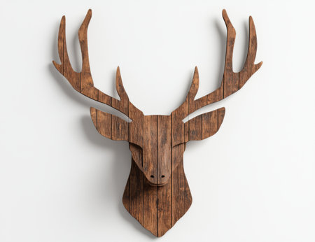 Wooden deer head wall decorの素材