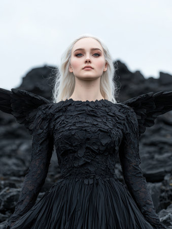 Ethereal gothic fashion portraitの素材