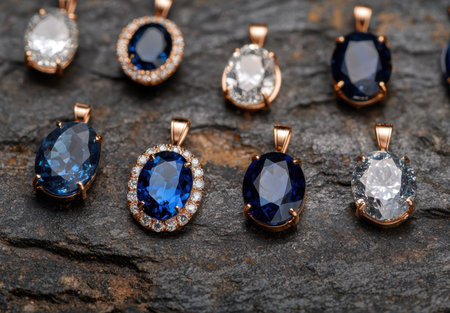 Luxury jewelry pendants with precious gemstonesの素材