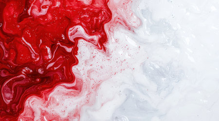 abstract red and white paint swirlsの素材