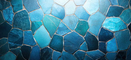 Vibrant blue cracked stone texture backgroundの素材