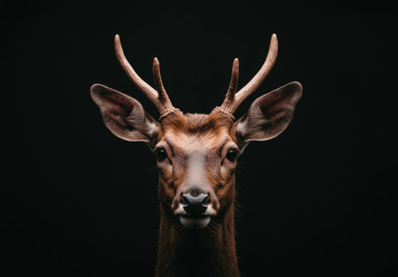 close-up portrait of a majestic deerの素材