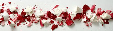Scattered red and white rose petalsの素材