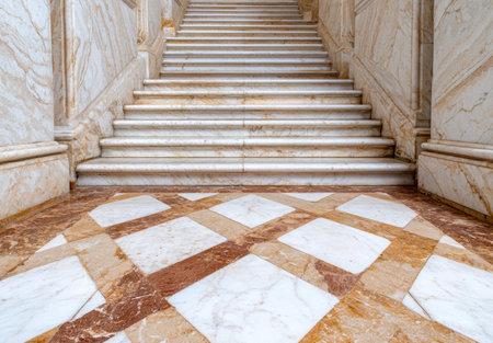 Ornate marble staircase in grand interiorの素材