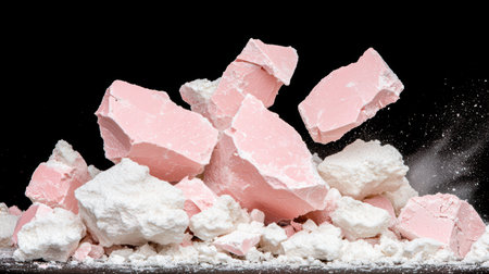 Pile of pink and white mineral crystalsの素材