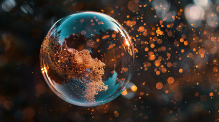 Magical winter wonderland in a crystal ballの素材