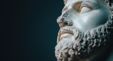 close-up of ancient stone sculptureの素材