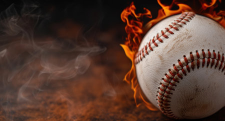 Fiery baseball in flamesの素材