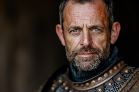 Rugged and weathered face of a mature manの素材