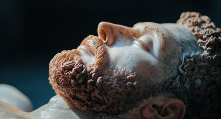 Serene face of a sleeping personの素材