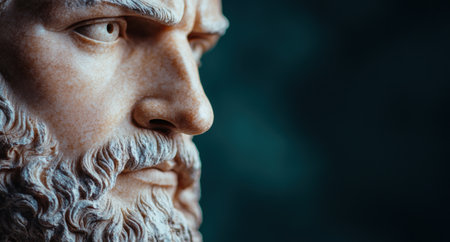 Close-up portrait of a thoughtful elderly manの素材