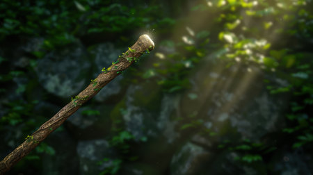 Enchanting forest scene with a magical tree branchの素材