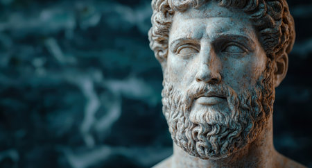 ancient greek statue of a bearded manの素材