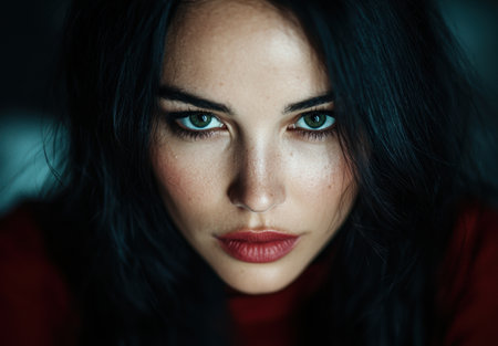 Intense gaze of a mysterious womanの素材