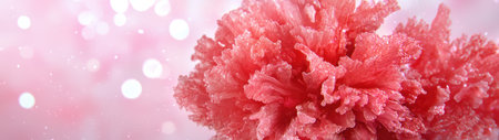 Vibrant red carnation flower with soft focus backgroundの素材