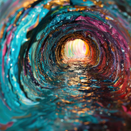 Vibrant abstract tunnel of colorの素材