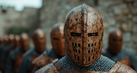 Rugged medieval knight helmetの素材