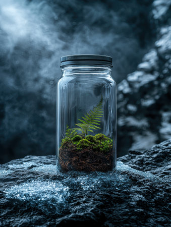 Miniature forest in a glass jarの素材