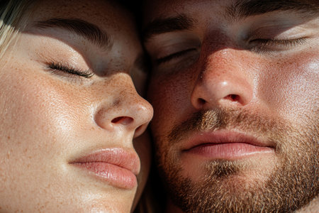 intimate moment between coupleの素材