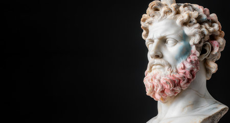 Detailed sculpture of a classical male figureの素材
