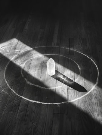 Mystical crystal in a dark circleの素材