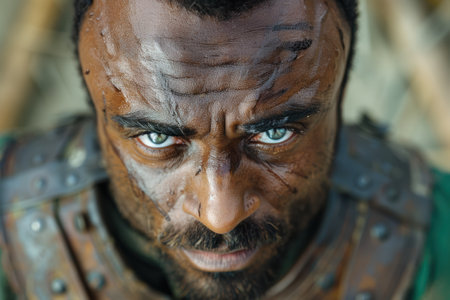 Intense gaze of a rugged manの素材