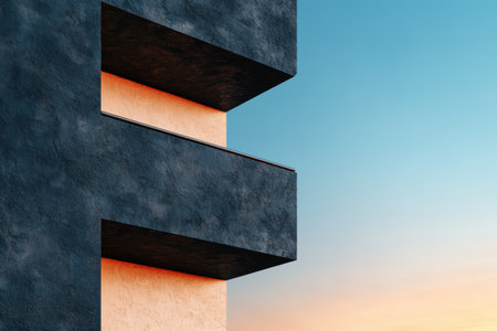 modern architectural design with contrasting materialsの素材