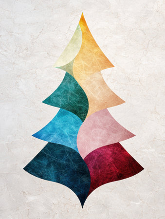 abstract geometric christmas tree illustrationの素材