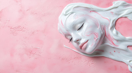 abstract makeup texture on pink backgroundの素材