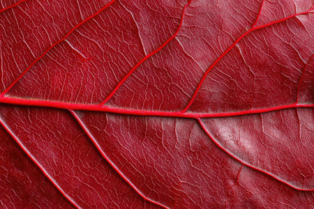 Vibrant red leaf vein textureの素材