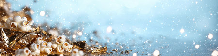 Sparkling winter wonderland background with snow and glitterの素材