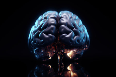 Close-up view of a human brainの素材