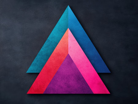 abstract geometric triangle shapes in vibrant colorsの素材