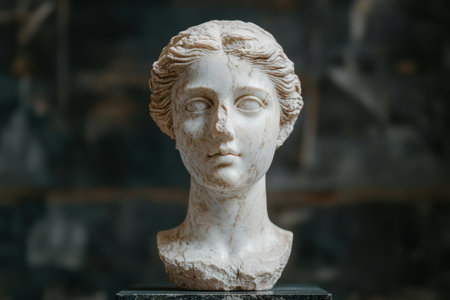 Marble bust of a classical figureの素材