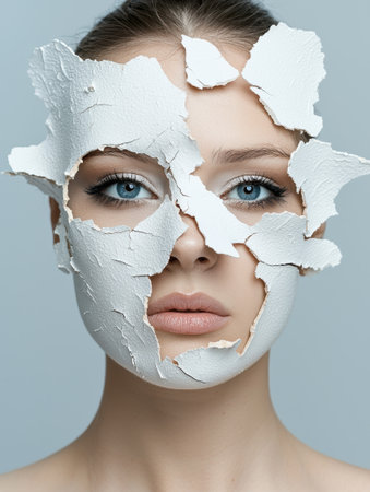 Cracked skin face portraitの素材