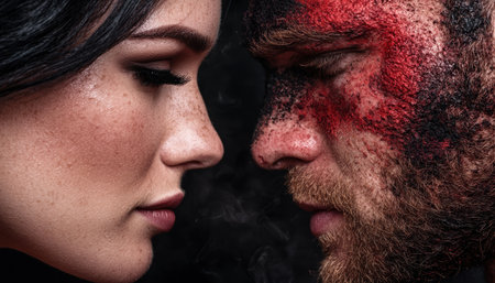 intimate moment between two peopleの素材