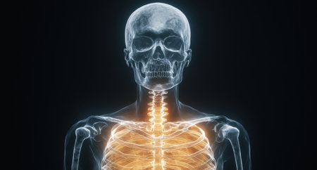 Detailed x-ray view of the human skeletal systemの素材