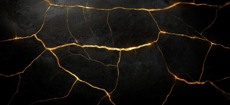 Cracked golden marble texture backgroundの素材