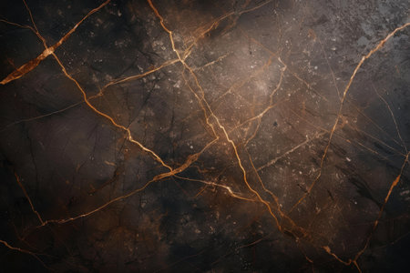 Cracked marble surface with golden veinsの素材