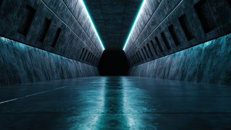 Futuristic Underwater Tunnel Reflectionの素材