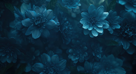 Vibrant blue floral backgroundの素材