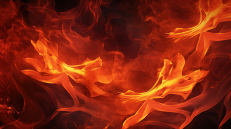 Intense flames and fireの素材