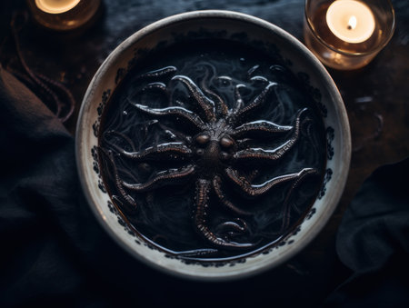 Mysterious underwater creature in glass jarの素材