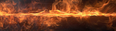 Raging fire with intense flames and sparksの素材